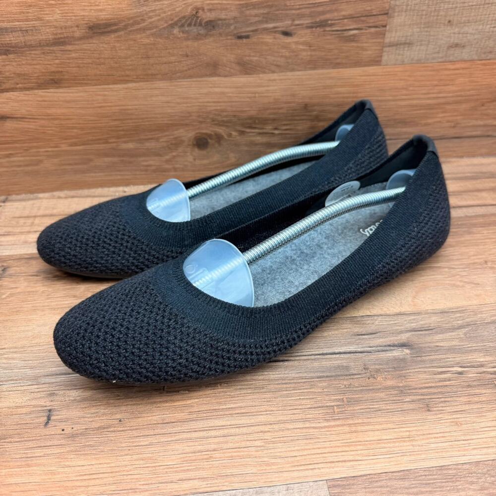 Allbirds Shoes Womens 9.5 Black Knit Tree Breezer Ballet Flats Slip On Comfort